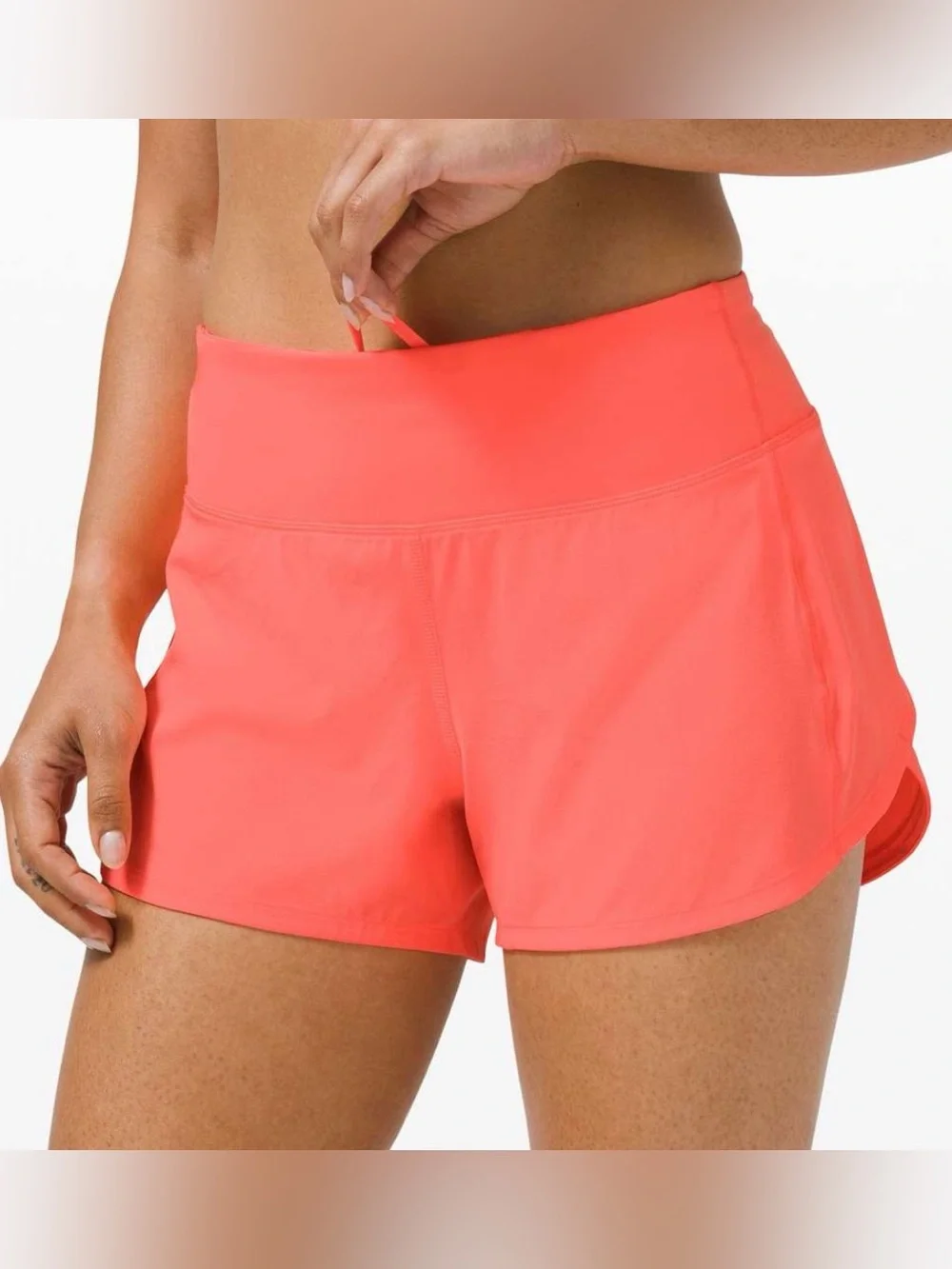 Lululemon Speed Up coral shorts, size 14